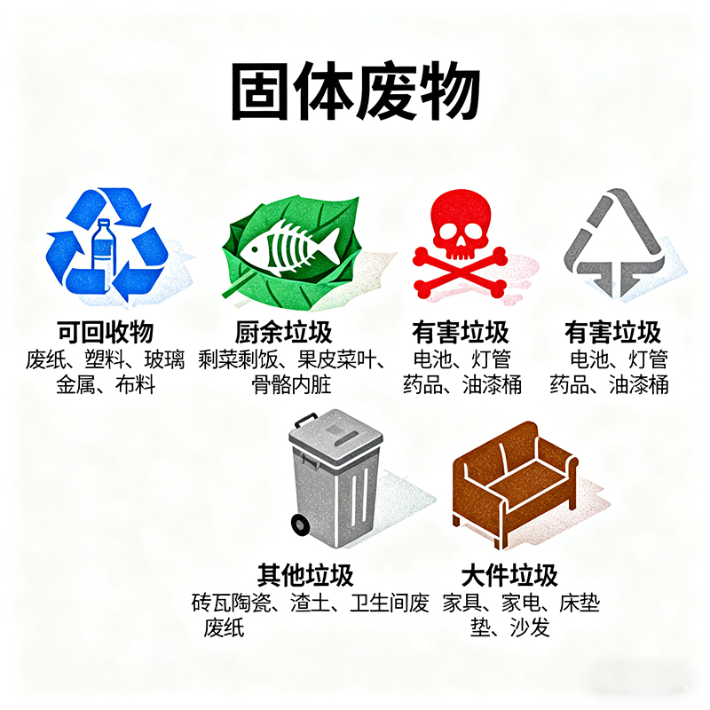 固体废物的五大类别和细分